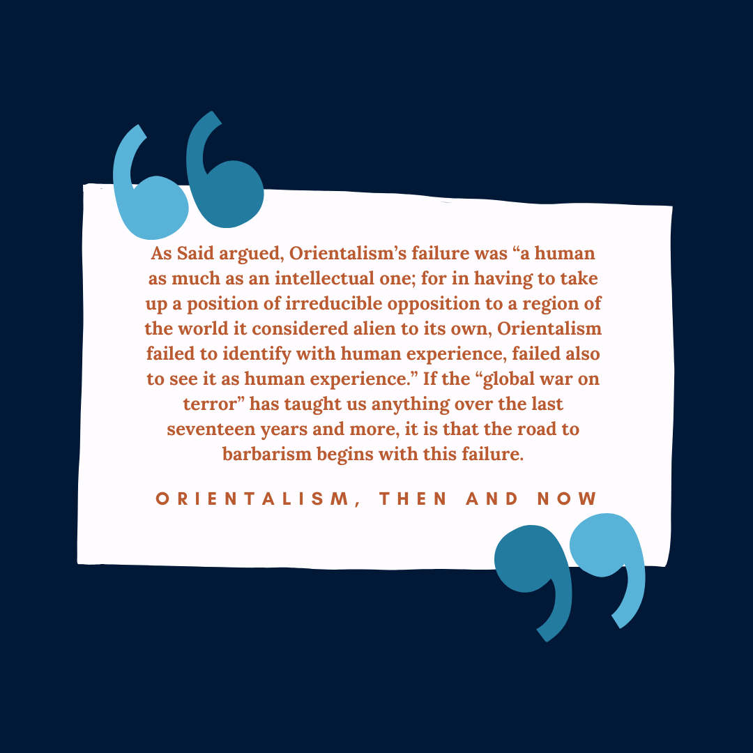 “'Orientalism,’ Then and Now” in The New York Review of Books, 20 May 2019
